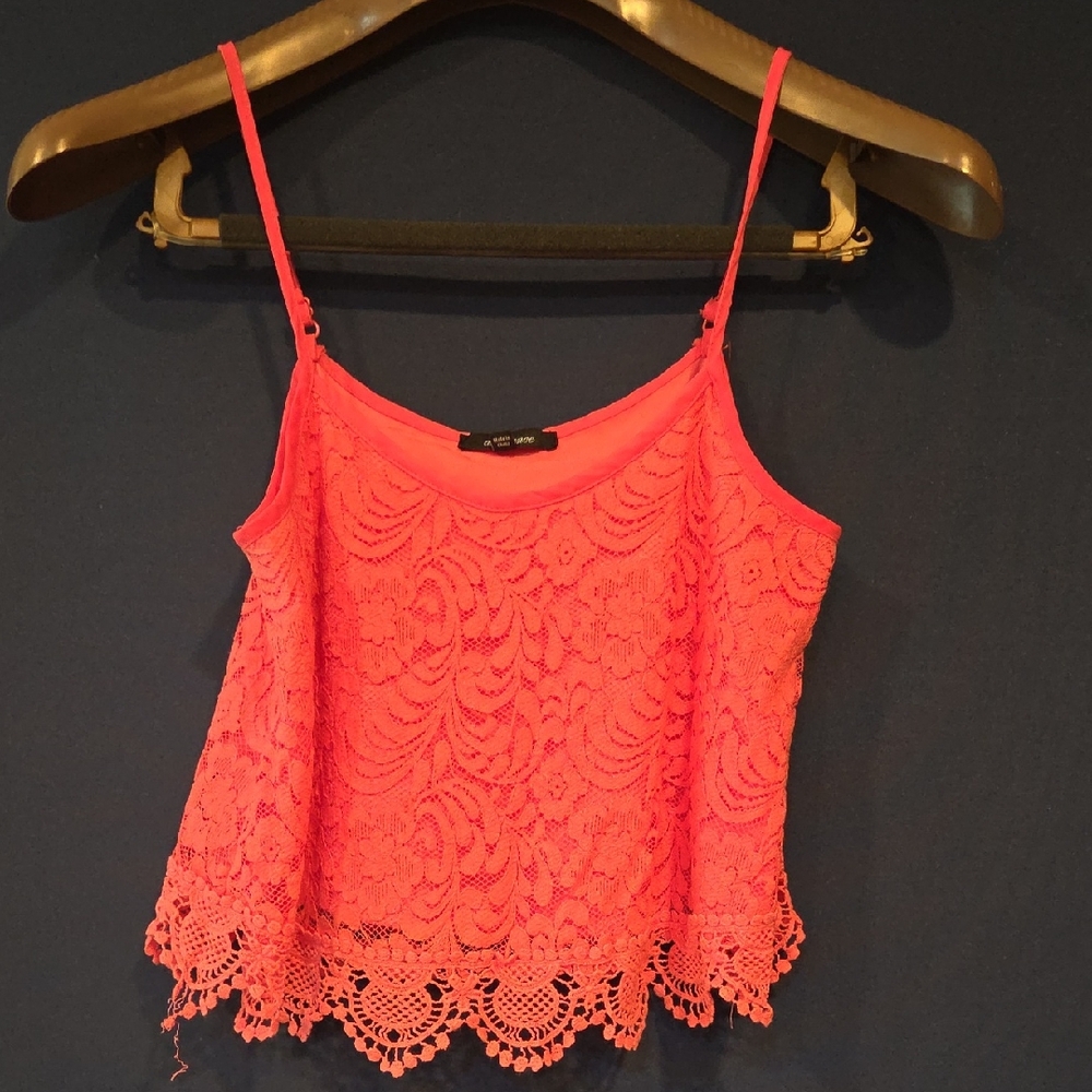 Ambiance Vibrant Pink Lace Camisole